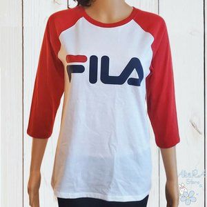 NWT FILA WOMEN'S WHITE RED SHORT SLEEVE T-SHIRT